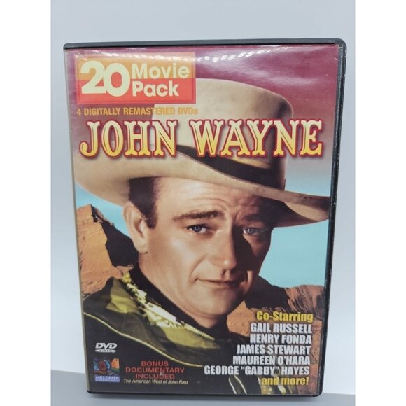 John Wayne 20 Movie Pack 4 Digitally Remastered DVDs With Bonus Documentary - Picture 1 of 9
